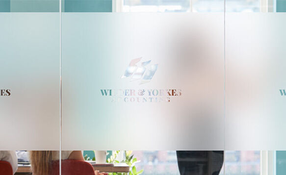 Frosted Window Decal Office SQS