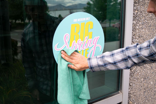 Step 6 for Installing Opaque Window Clings